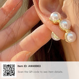 Double-sided Earrings, Faux Pearl earrings, jewelry earrings