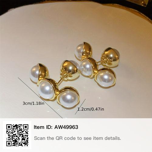 Double-sided Earrings, Faux Pearl earrings, jewelry earrings